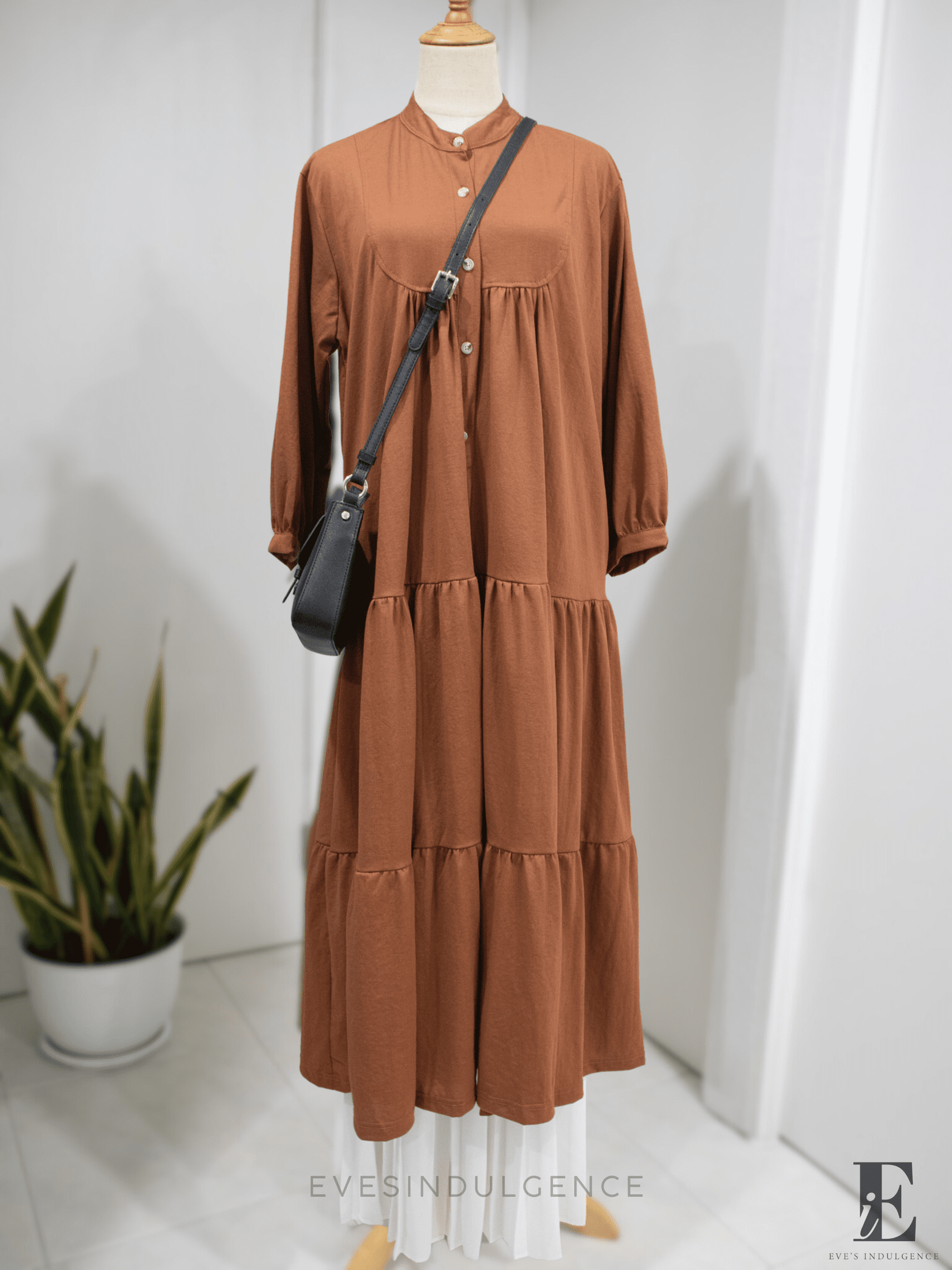 Ara Poplin Knit Oversized Tiered Dress eve's indulgence Ara Poplin Knit Oversized Tiered Dress eve's indulgence