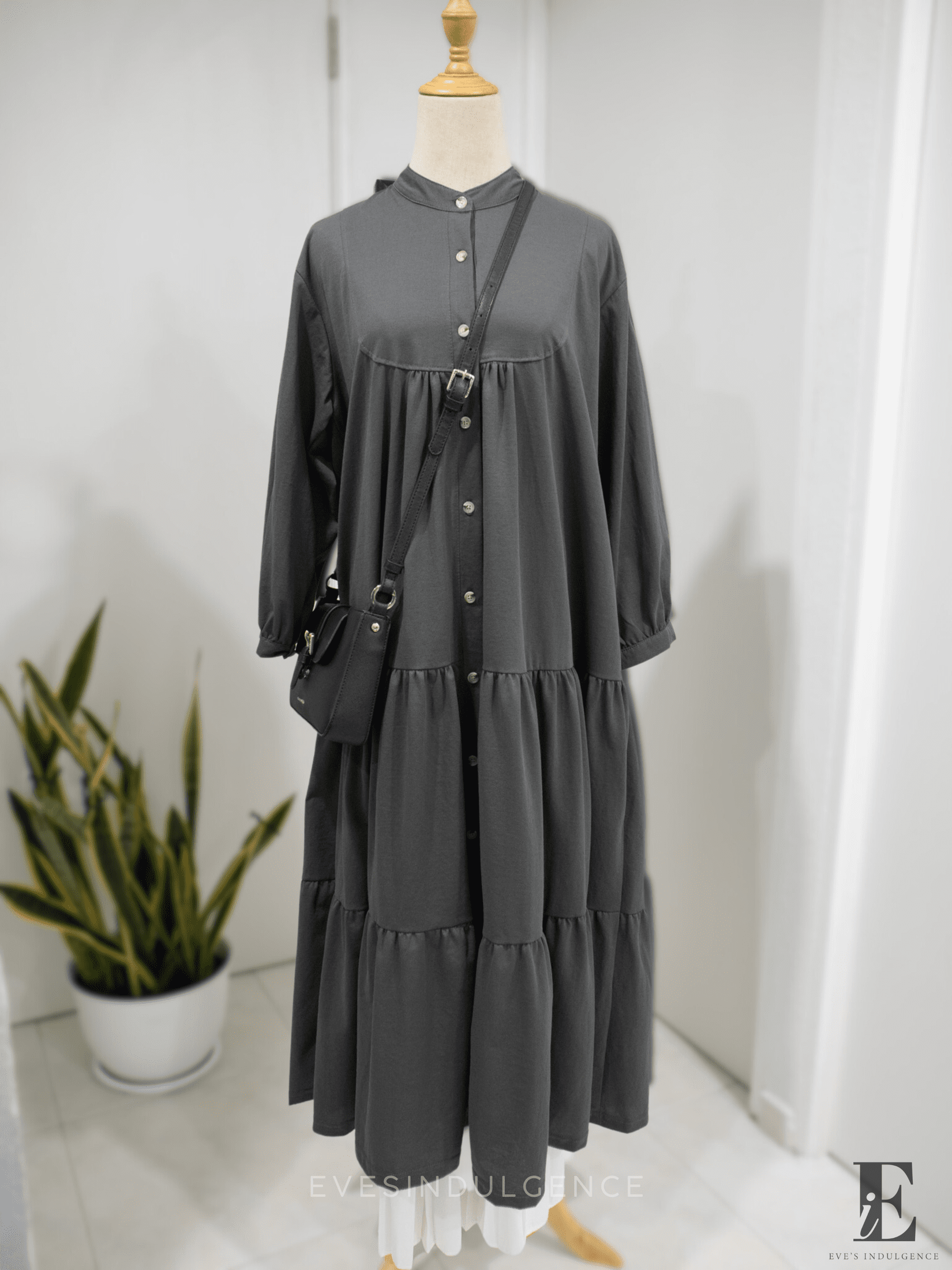 Ara Poplin Knit Oversized Tiered Dress eve's indulgence Ara Poplin Knit Oversized Tiered Dress eve's indulgence