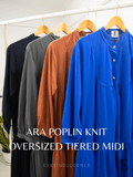 Ara Poplin Knit Oversized Tiered Midi